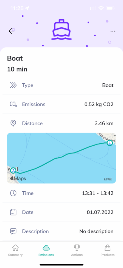Transport emissions boat