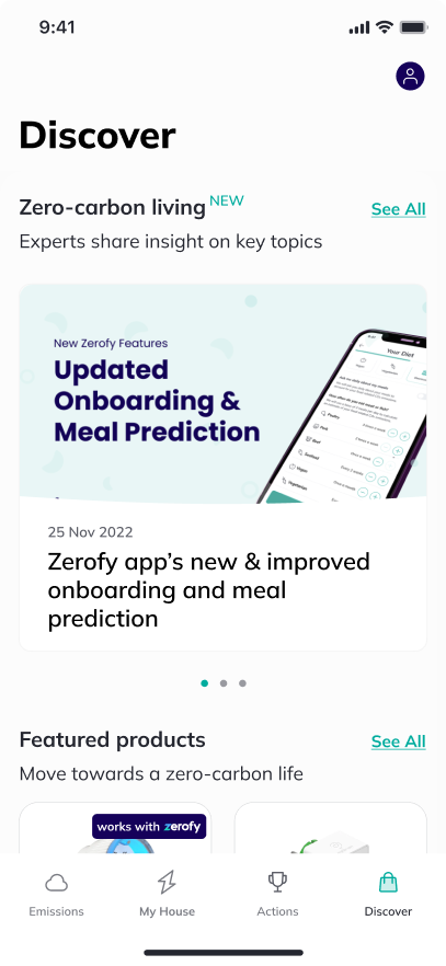 Products in the zerofy app