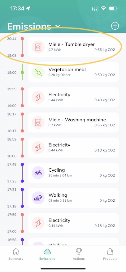Miele Miele@home in Zerofy app